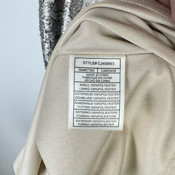 Cupcakes and Cashmere | Candice Snake Print Sequin Strappy Shift Mini Dress - Picture 10 of 11